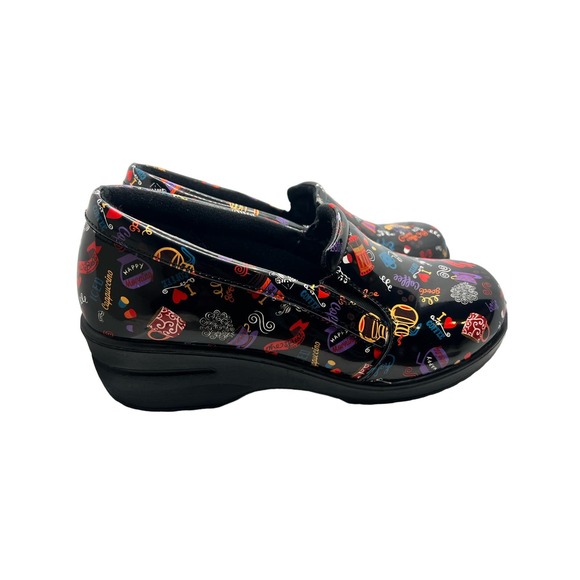 COPY - Easy Work Faux Patient Leather Coffee Themed Non Slip Work Shoes - Picture 2 of 9